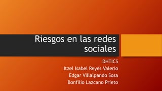 Riesgos en las redes sociales PPT 
