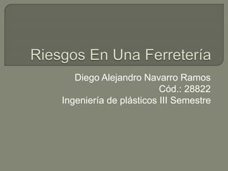 Diego Alejandro Navarro Ramos
Cód.: 28822
Ingeniería de plásticos III Semestre
 