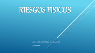 RIESGOS FISICOS
JUAN CAMILO CASTELLANOS VILLALOBOS
CÓD. 43764
 