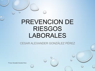 PREVENCION DE
RIESGOS
LABORALES
CESAR ALEXANDER GONZÁLEZ PÉREZ
Cesar Alexander Gonzalez Perez
 