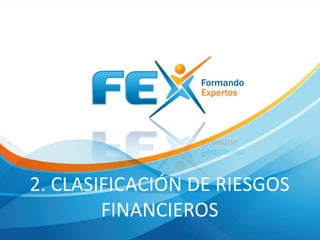 2. CLASIFICACIÓN DE RIESGOS 
FINANCIEROS 
 