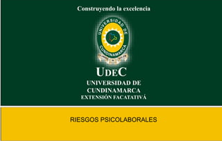 Construyendo la excelencia
UDEC
UNIVERSIDAD DE
CUNDINAMARCA
EXTENSIÓN FACATATIVÁ
RIESGOS PSICOLABORALES
 
