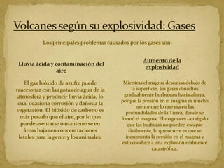 Lluvia ácida y contaminación del
aire

Aumento de la
explosividad

 