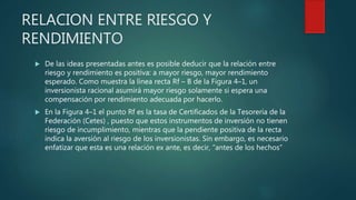 Relacion Riesgo Rendimiento Riesgo y rendimiento | PPTX