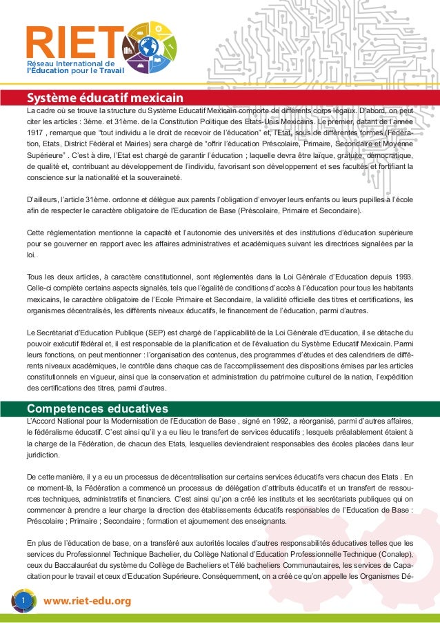 Systeme Educatif Mexicain