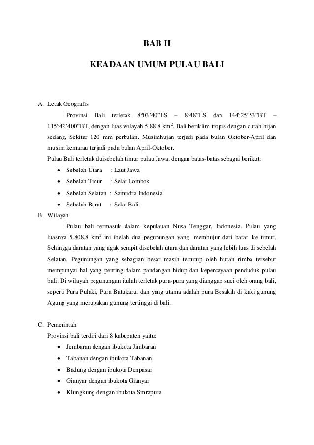 Potensi Sumber Daya Alam Bali