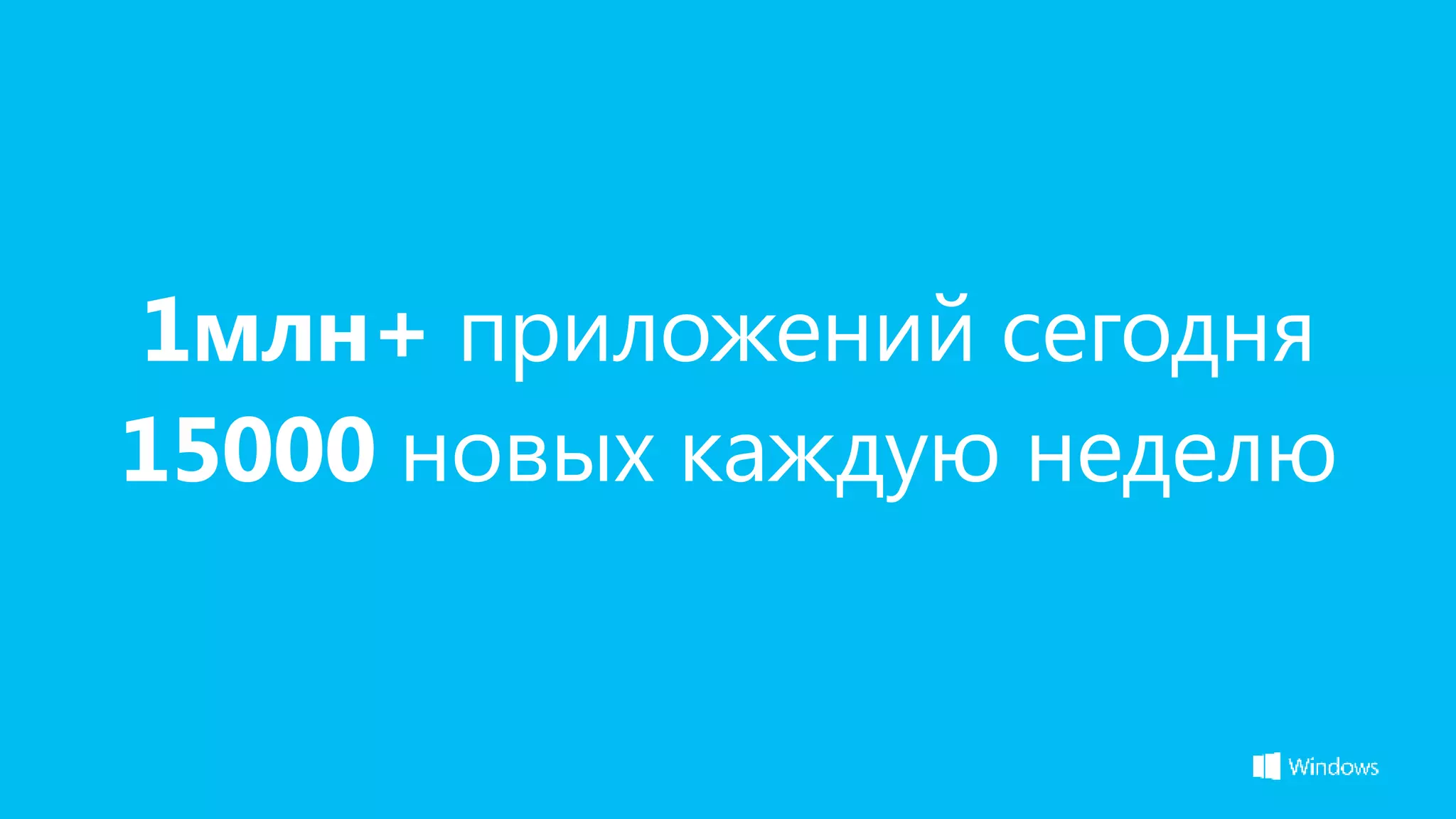 1млн+ приложений сегодня
15000 новых каждую неделю
 