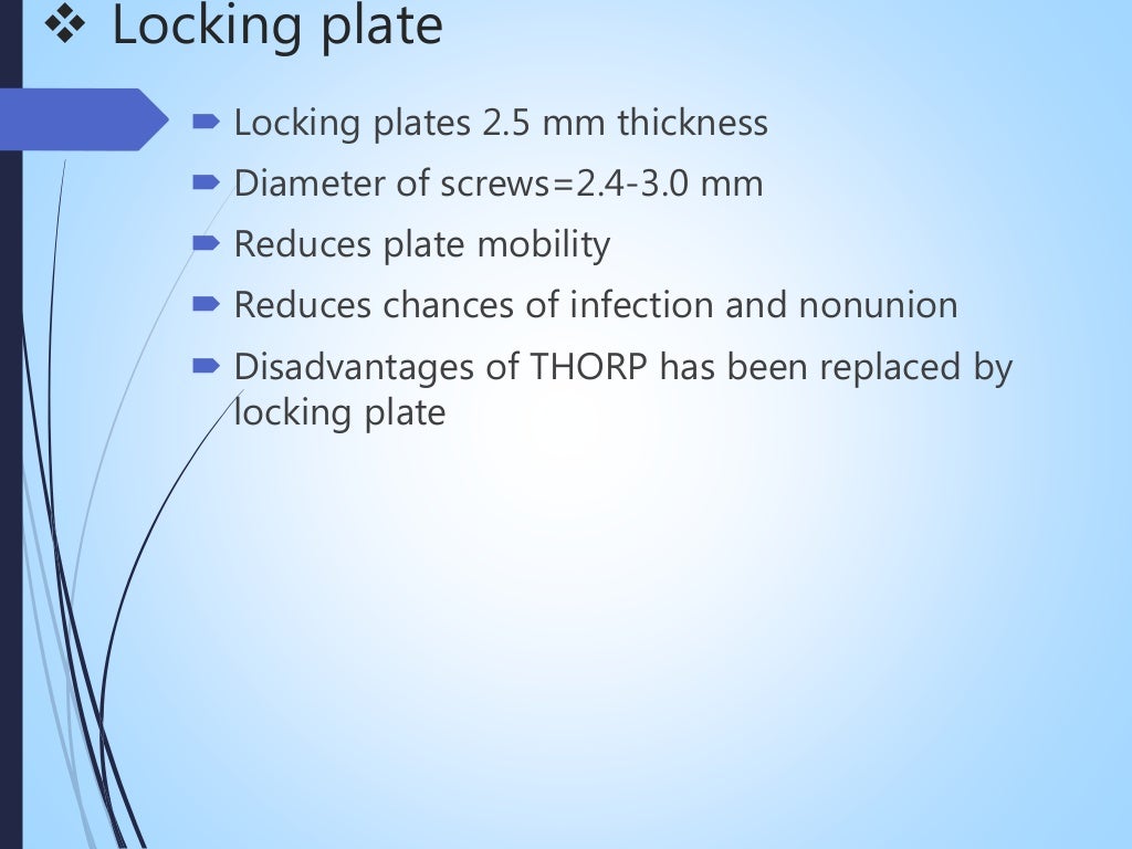 Rigid internal fixation in oral surgery