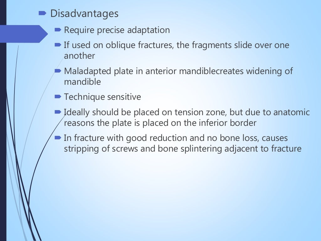 Rigid internal fixation in oral surgery