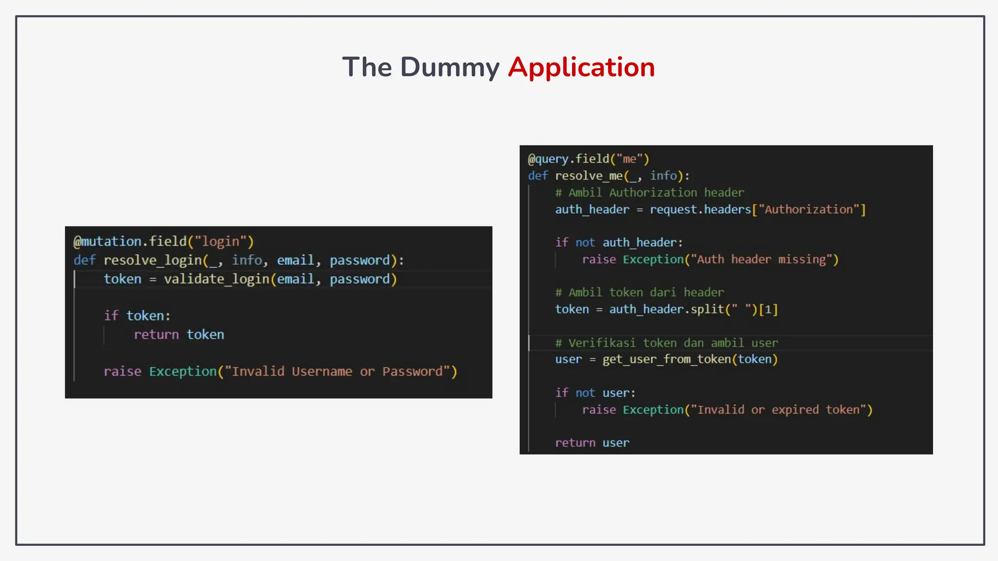The Dummy Application
 