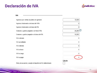 Años al Servicio de las Haciendas Públicas 
50 
Declaración de IVA 
 