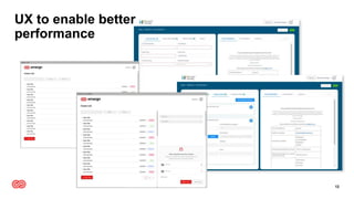 UX to enable better
performance
12
 