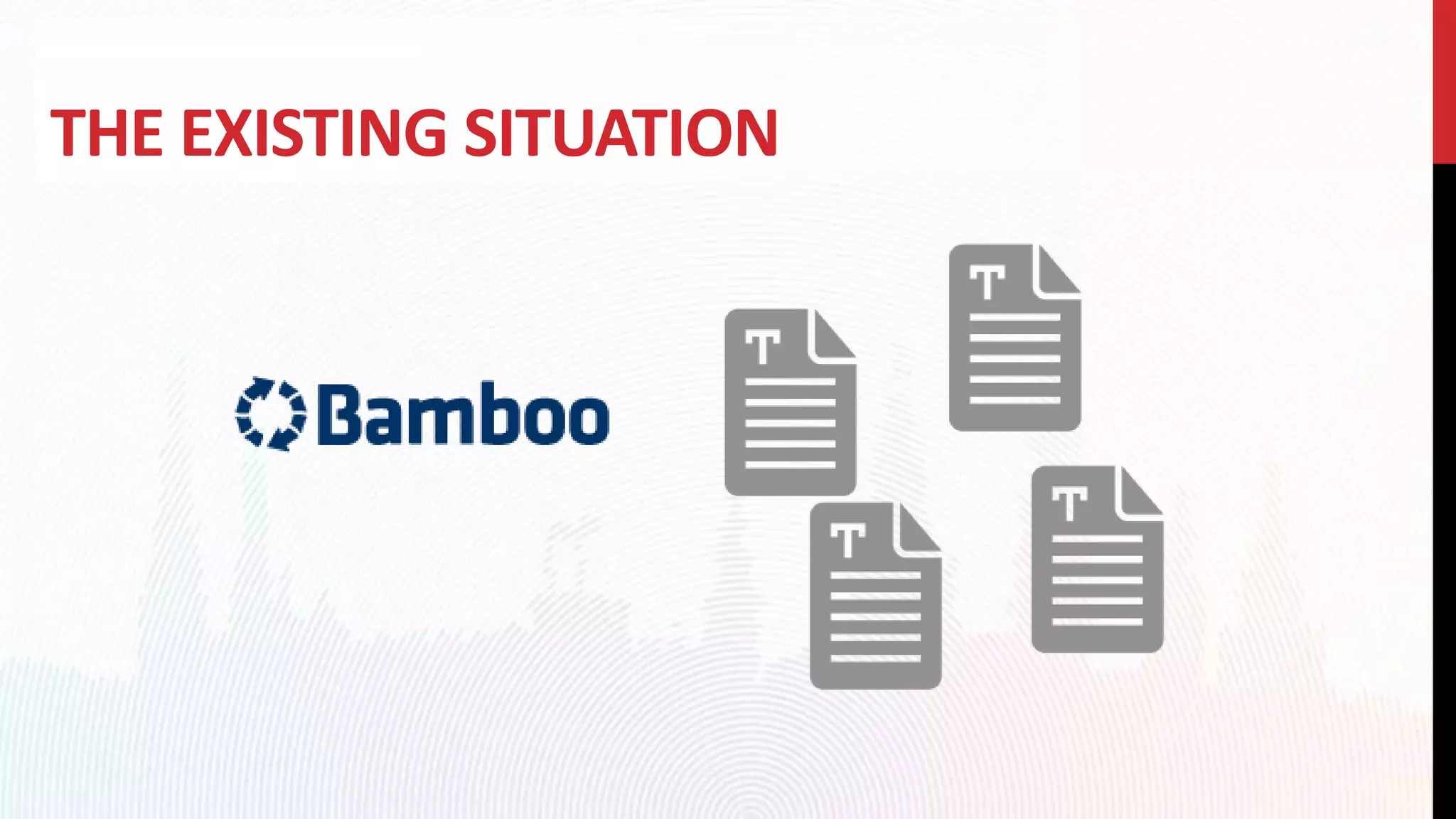 THE EXISTING SITUATION
 