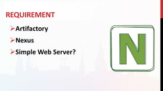 REQUIREMENT
Artifactory
Nexus
Simple Web Server?
 