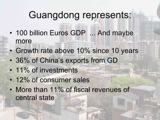 Guangdong represents: ,[object Object],[object Object],[object Object],[object Object],[object Object],[object Object]