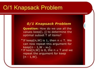 0 1 knapsack problem using dynamic programming | PPT