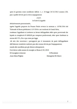 UNA SENTENZA ancora .. CONTINUANO