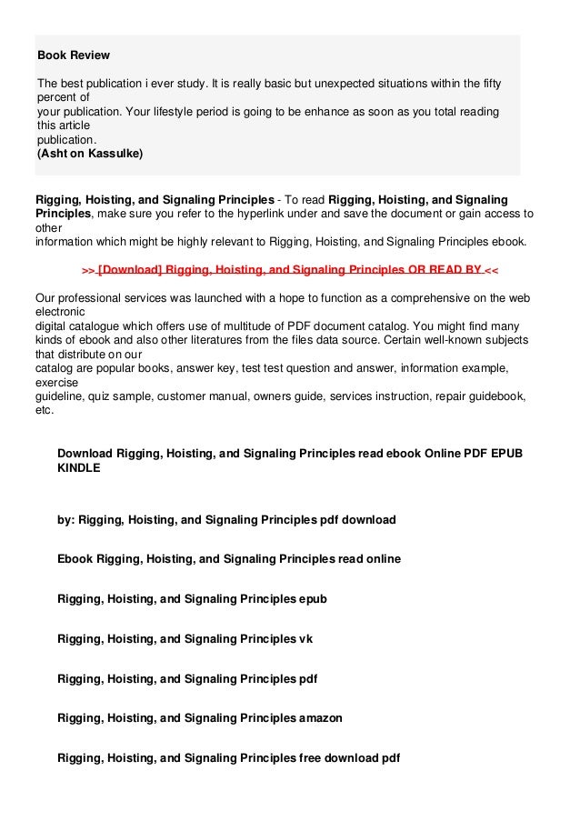 Rigging, Hoisting, and Signaling Principles unlimited_Acces
