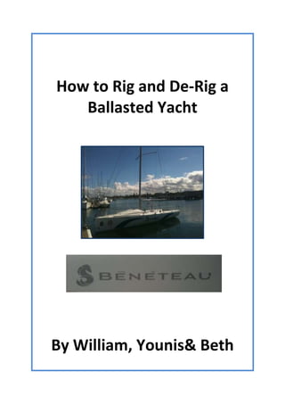How to Rig and De-Rig a
   Ballasted Yacht




By William, Younis& Beth
 