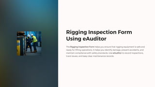 Rigging Inspection Form with eAuditor Audits and inspections | PDF