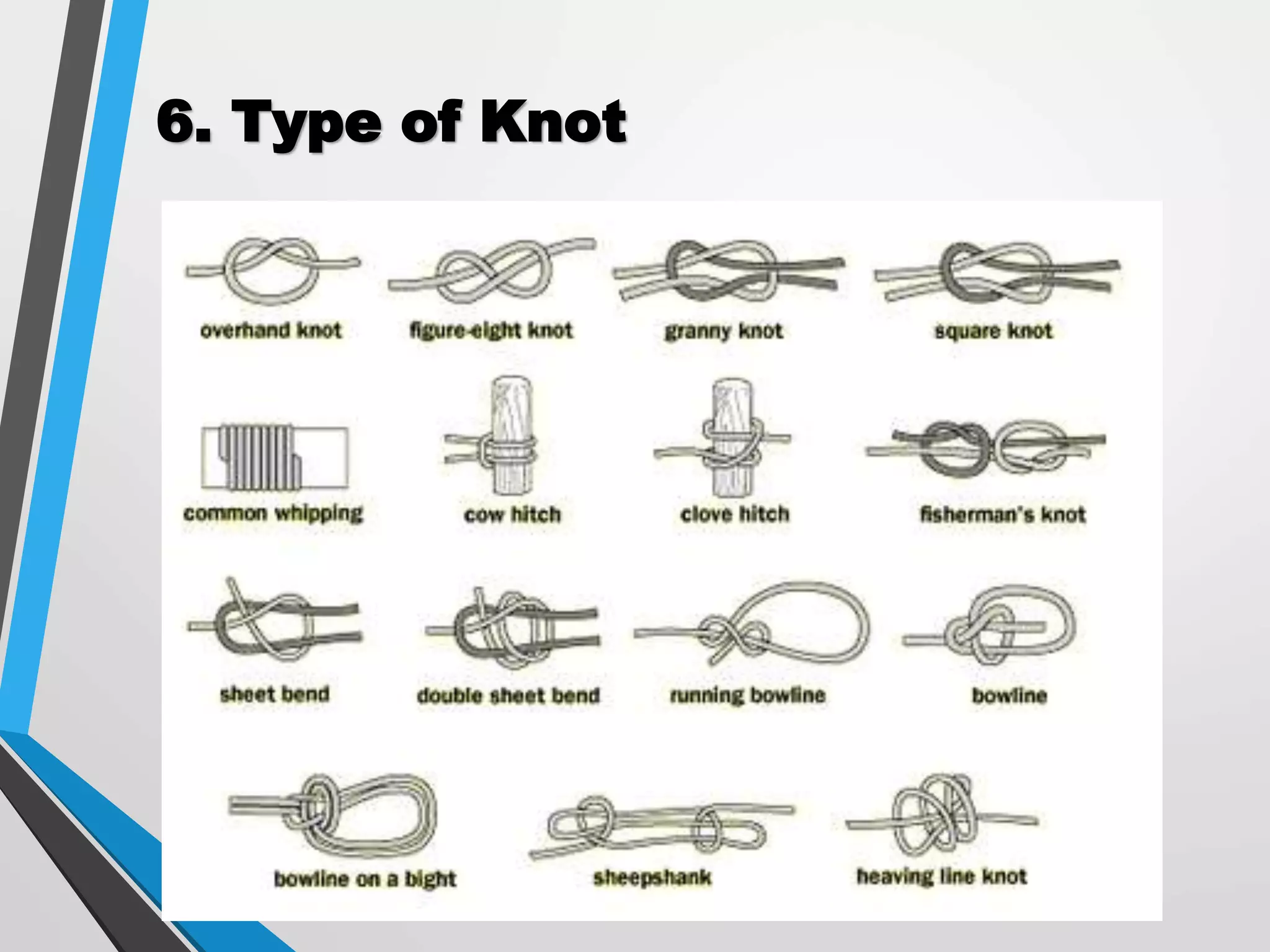 6. Type of Knot
 