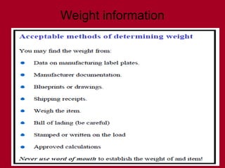 Weight information
 