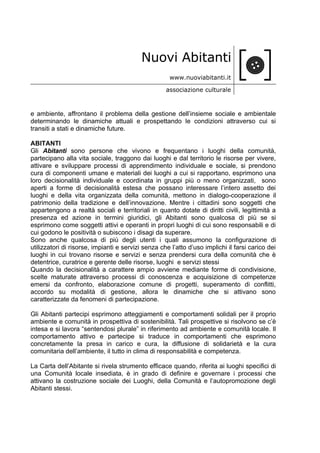 Righetto.Carta dell'Abitante