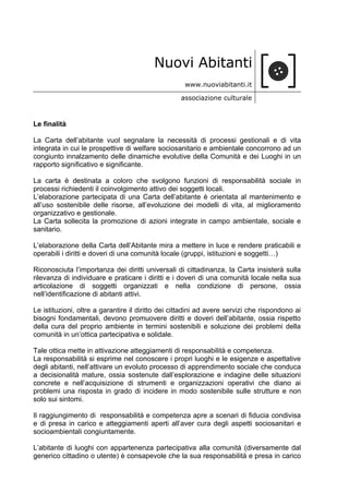 Righetto.Carta dell'Abitante