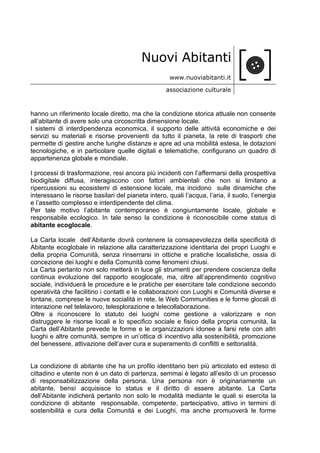 Righetto.Carta dell'Abitante