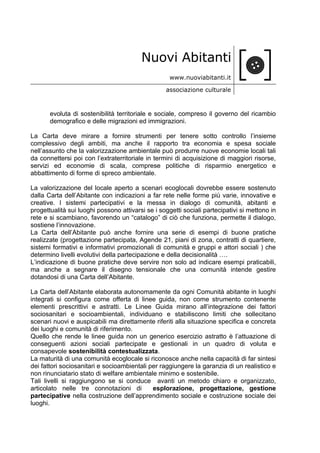 Righetto.Carta dell'Abitante