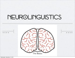 Neurolinguistics




                               The Basics
Wednesday, December 14, 2011
 
