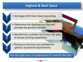 Selecting The Right 3D Printer for the Job