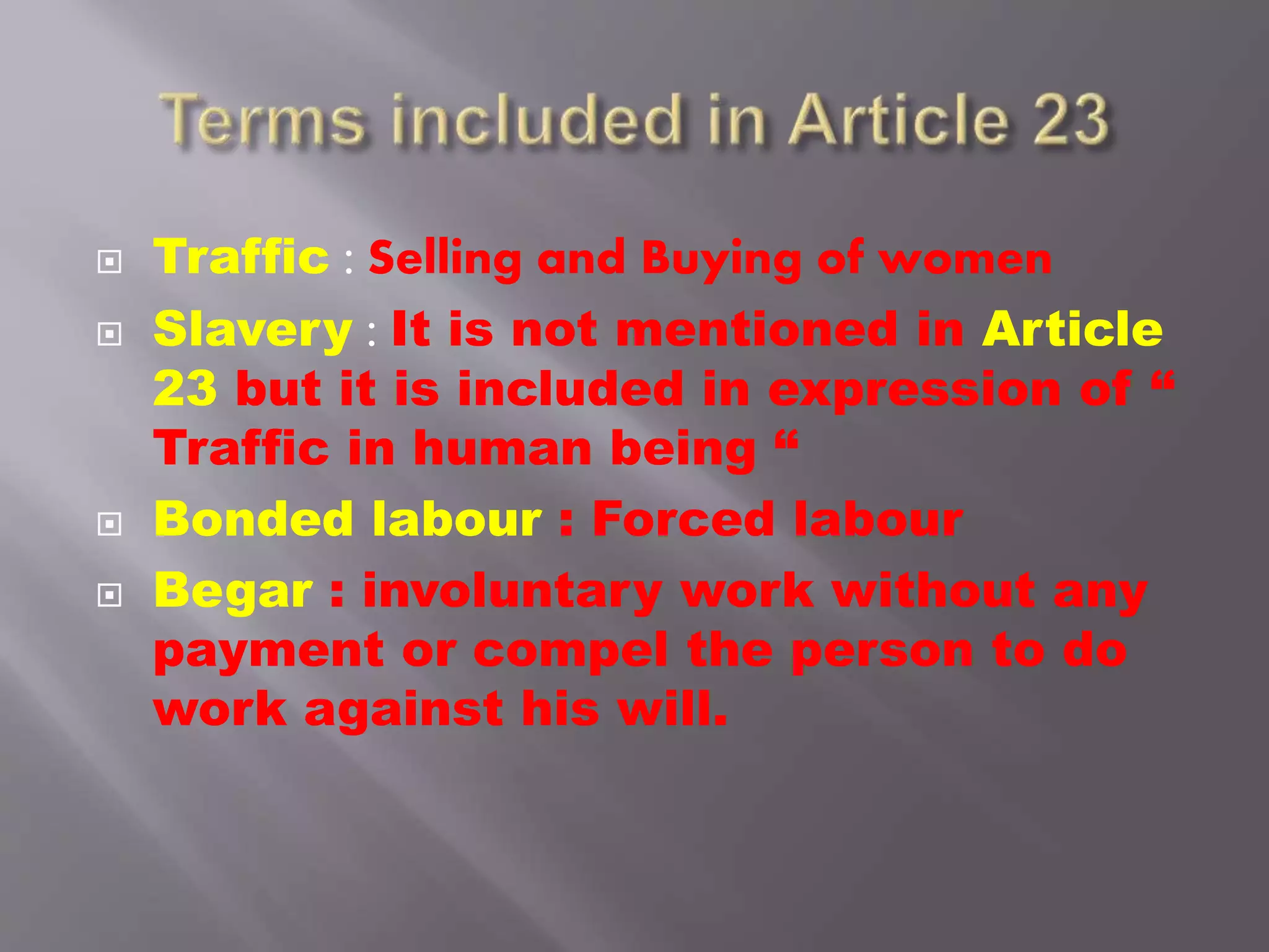 Article 23 Right Against Exploitation Pptx Article 23 Right Against Exploitation Pptx