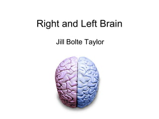 Right and Left Brain Jill Bolte Taylor 