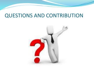 QUESTIONS AND CONTRIBUTION
 