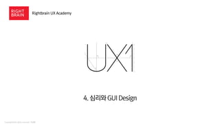 Copyright© All rights reserved 조성봉
4. 심리와 GUIDesign
Rightbrain UX Academy
 