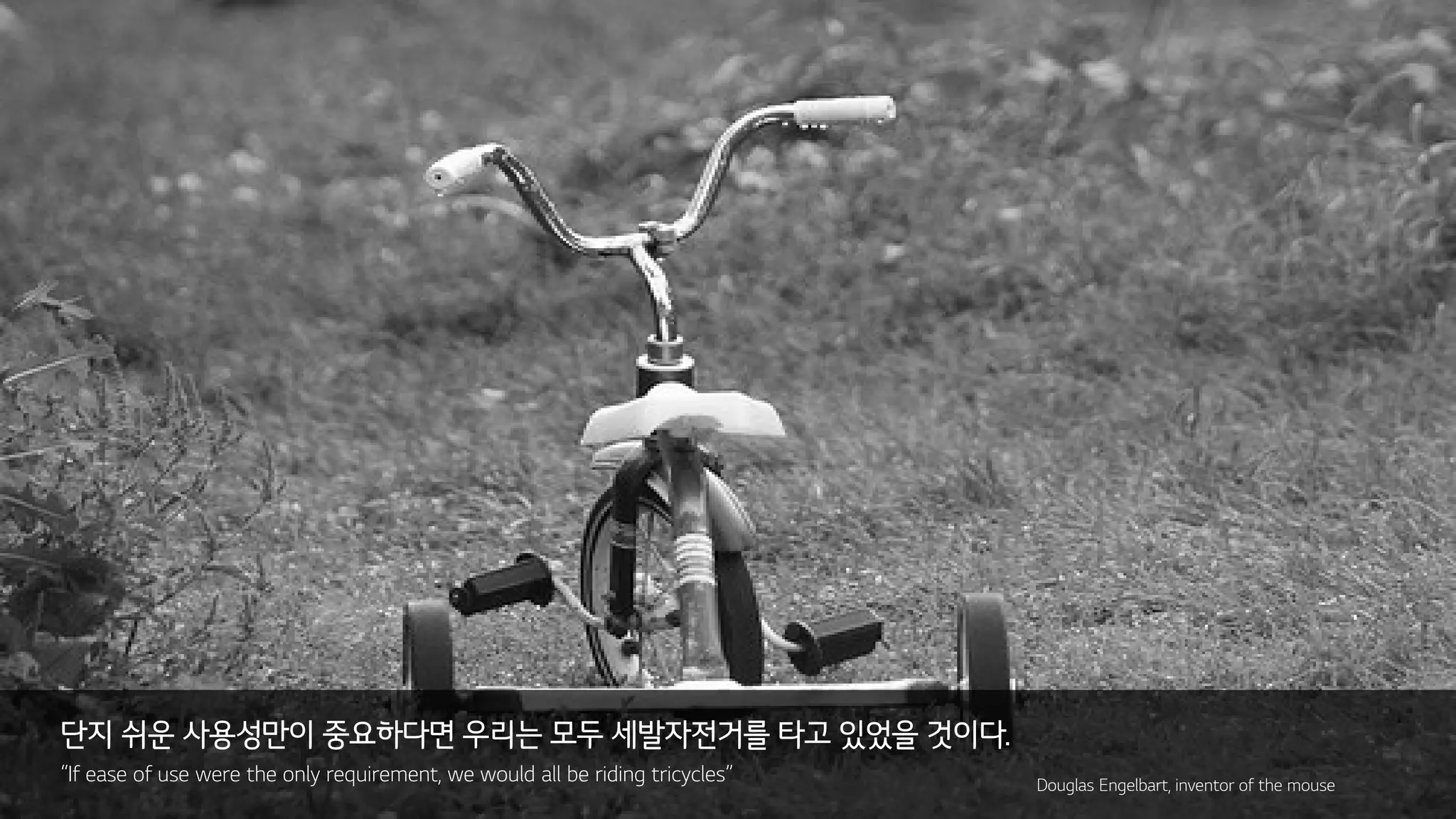 Copyright© All rights reserved 조성봉 4
Rightbrain Conulting group 내부 세미나
단지 쉬운 사용성만이 중요하다면 우리는 모두 세발자전거를 타고 있었을 것이다.
“If ease of use were the only requirement, we would all be riding tricycles” Douglas Engelbart, inventor of the mouse
 