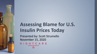Assessing Blame for U.S.
Insulin Prices Today
Presented by: Scott Strumello
November 15, 2020
 