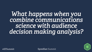 What happens when you
combine communications
science with audience
decision making analysis?
 