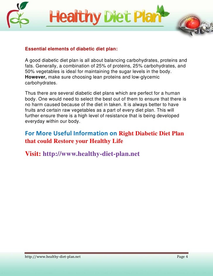 Right diabetic diet plan that could restore your healthy life 1