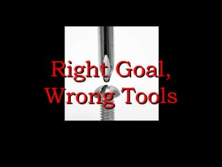 Right Goal,
Wrong Tools

Copyright 2014-Rajesh D.Mudholkar, Author, 'The Timeless Essence of Financial Scie

 