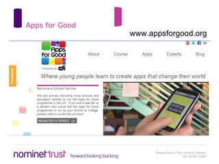 Apps for Good www.appsforgood.org 