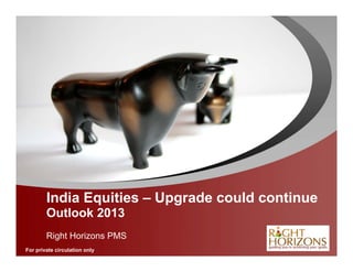 India Equities – Upgrade could continue
        Outlook 2013
        Right Horizons PMS              YOUR LOGO
For private circulation only
 