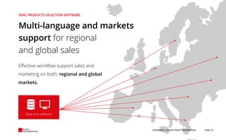 Data and software
Multi-language and markets
support for regional
and global sales
Effective workflow support sales and
marketing on both: regional and global
markets.
COPYRIGHT © 2020 BY RIGHT INFORMATION PAGE 16
 