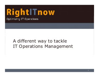 A different way to tackle
IT Operations Management

1

 