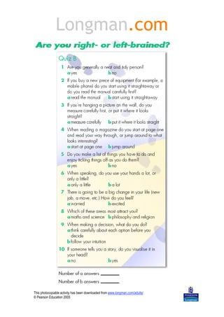 Longman.com




This photocopiable activity has been downloaded from www.longman.com/adults/
© Pearson Education 2005
 