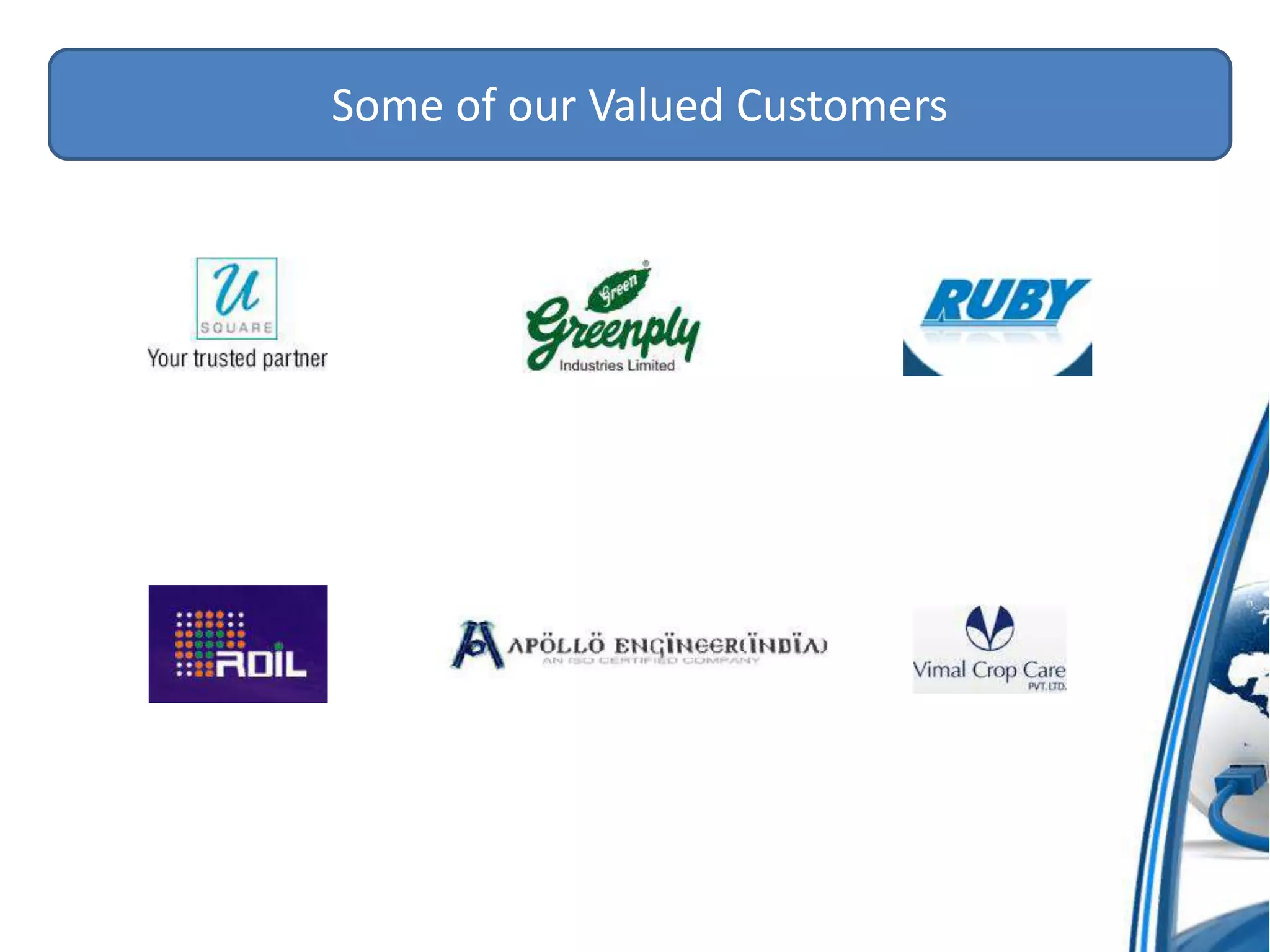 Some of our Valued Customers
 