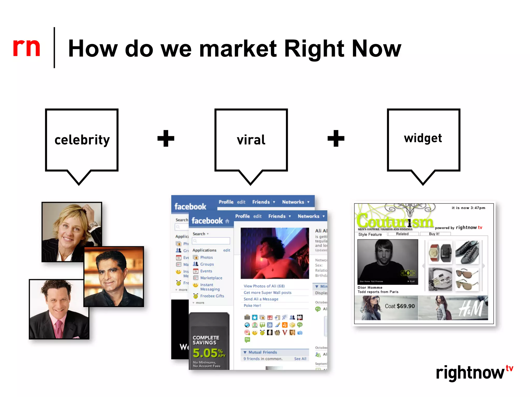 How do we market Right Now
 