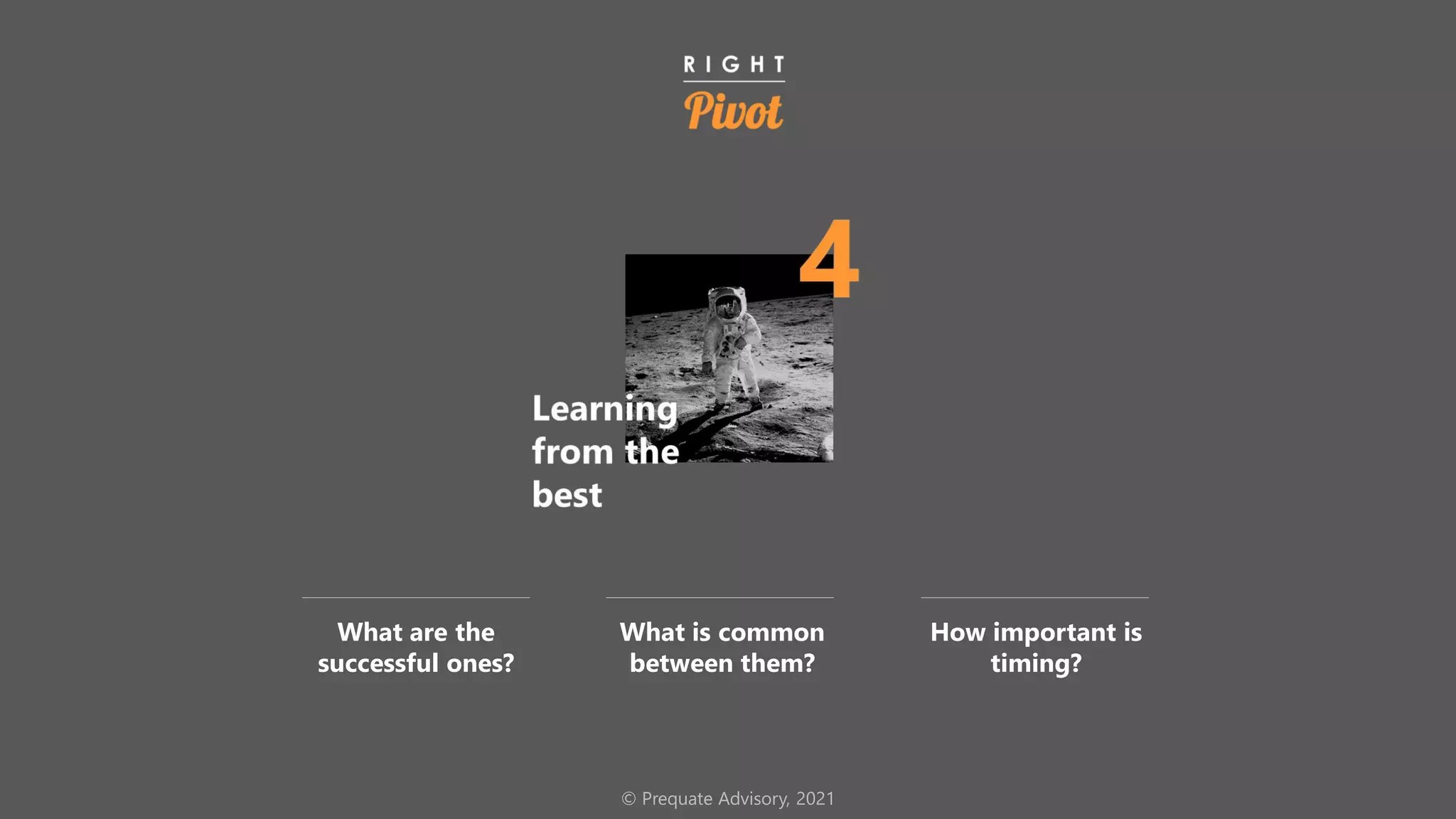 © Prequate Advisory, 2021
What are the
successful ones?
What is common
between them?
How important is
timing?
 