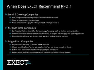 When Does EXECT Recommend RPO ?Small & Growing Companies